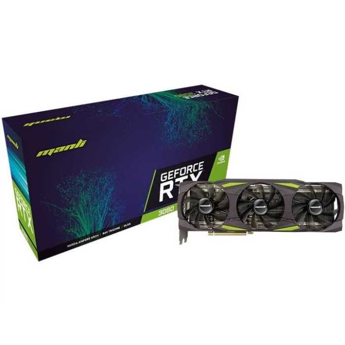 Відеокарта Manli RTX 3080 10GB LHR (GDDR6X, 320 bit, PCI-E 4.0) (Manli RTX 3080 10GB)