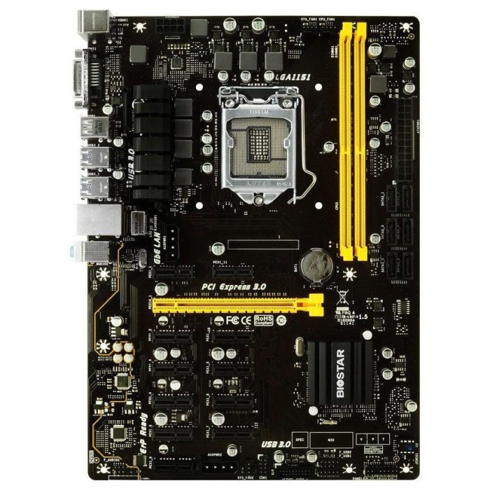 Материнська плата Biostar TB250-BTC PRO (S1151, INTEL B250, ATX) (TB250-BTC PRO)