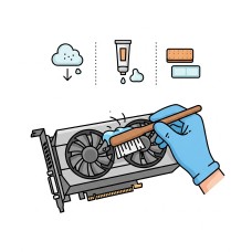 Послуга Обслуговування відеокарти (очищення від пилу + заміна термопасти + заміна термопрокладок)