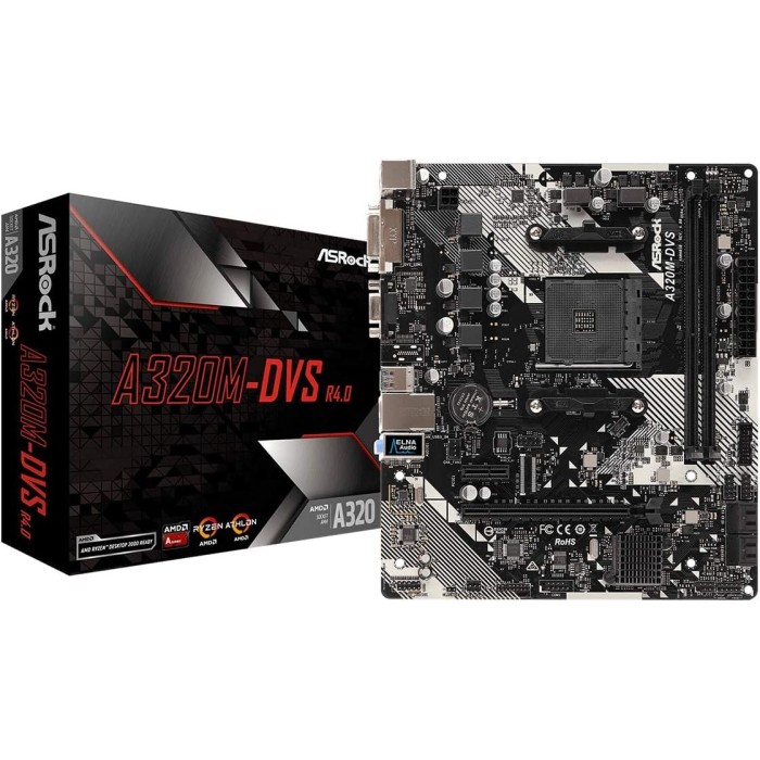 Материнська плата ASRock A320M-DVS R4.0 (sAM4, AMD A320, MicroATX) (A320M-DVS R4.0)