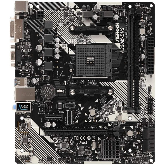 Материнська плата ASRock A320M-DVS R4.0 (sAM4, AMD A320, MicroATX) (A320M-DVS R4.0)