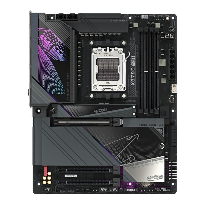 Материнська плата GIGABYTE X870E AORUS MASTER sAM5 X870 4xDDR5 M.2 HDMI Typc-C ATX (X870E_AORUS_MASTER)