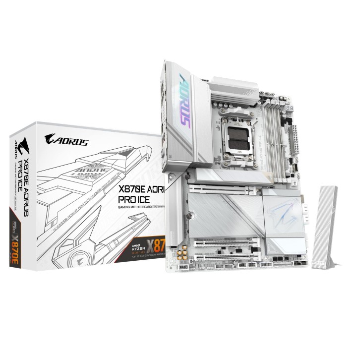 Материнська плата GIGABYTE X870E AORUS PRO ICE sAM5 X870 4xDDR5 M.2 HDMI Wi-Fi BT ATX (X870E_AORUS_PRO_ICE)