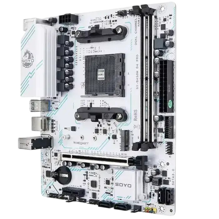 Материнская плата SOYO B450M D4 Pro Socket AM4 DDR4 M.2 NVME PCIE 3.0 SATA3.0 (SY-B450M D4 PRO)