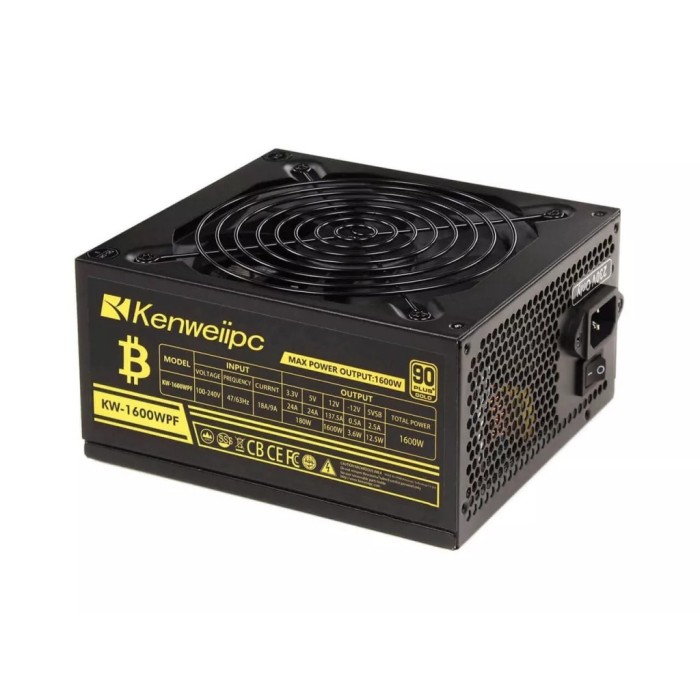 Блок живлення Kenweiipc 1600W 90+ gold (KW-1600WPF)