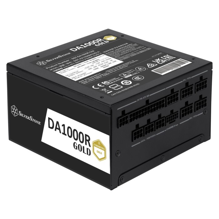 Блок живлення SilverStone Decathlon Cybenetics (1000W), >90%, 80+ Gold, 135мм, 1xMB 24pin(20+4), 2xCPU 8pin(4+4), 3xMolex, 12xSATA, 6xPCIe 8pin(6+2), 1x(12+4)pin, 1x12VHPWR, Fully Modular (SST-DA1000R-GM)
