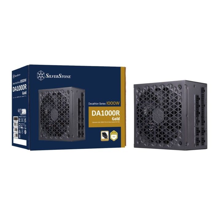 Блок живлення SilverStone Decathlon Cybenetics (1000W), >90%, 80+ Gold, 135мм, 1xMB 24pin(20+4), 2xCPU 8pin(4+4), 3xMolex, 12xSATA, 6xPCIe 8pin(6+2), 1x(12+4)pin, 1x12VHPWR, Fully Modular (SST-DA1000R-GM)