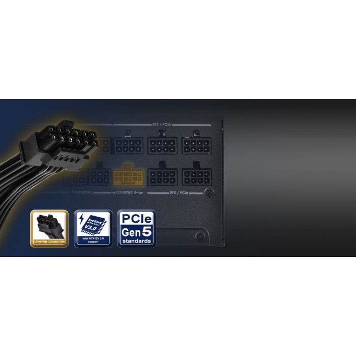 Блок живлення SilverStone Hela Cybenetics (1200W), >90%, 80+ Platinum, 135мм, 1xMB 24pin(20+4), 2xCPU 8pin(4+4), 3xMolex, 12xSATA, 6xPCIe 8pin(6+2), 1x12VHPWR, 1xFDD, Fully Modular (SST-HA1200R-PM)