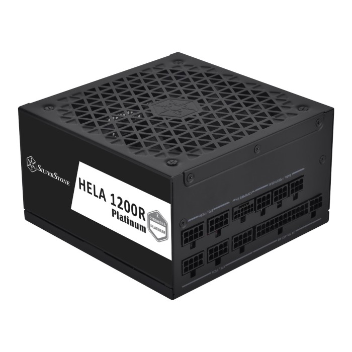 Блок живлення SilverStone Hela Cybenetics (1200W), >90%, 80+ Platinum, 135мм, 1xMB 24pin(20+4), 2xCPU 8pin(4+4), 3xMolex, 12xSATA, 6xPCIe 8pin(6+2), 1x12VHPWR, 1xFDD, Fully Modular (SST-HA1200R-PM)