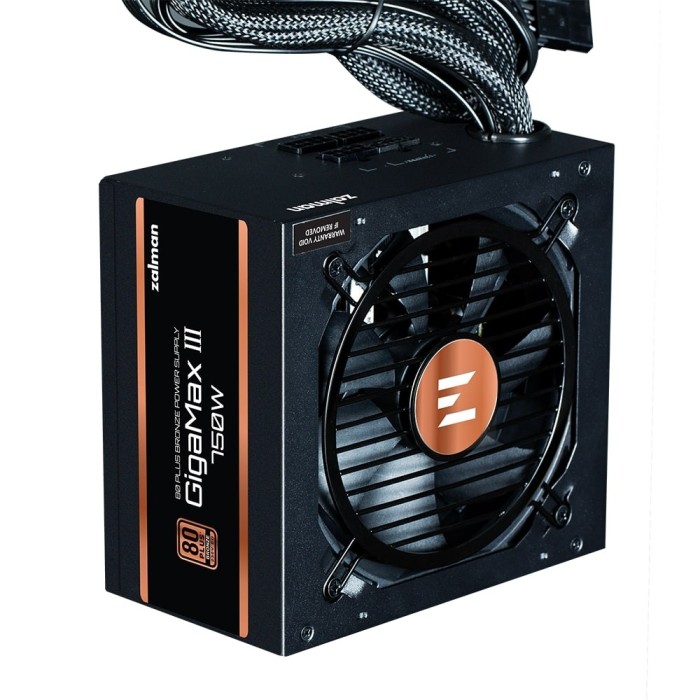 Блок живлення Zalman Gigamax 3 (750W), 88%, 80+ Bronze, 120мм, 1xMB 24pin(20+4), 2xCPU (8pin(4+4)+8pin), 3xMolex, 6xSATA, 4xPCIe 8pin(6+2), 1xPCIe GEN5 16pin, Semi Modular (ZM750-GV3)
