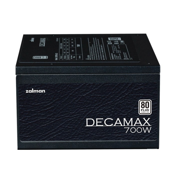Блок живлення Zalman Decamax (700W) 85%, 80 Plus, 120мм, 1xMB 24pin(20+4), 1xCPU 8(4+4)+4pin, 3xMolex, 6xSATA, 4xPCIe 8pin(6+2) (ZM700-LX3)