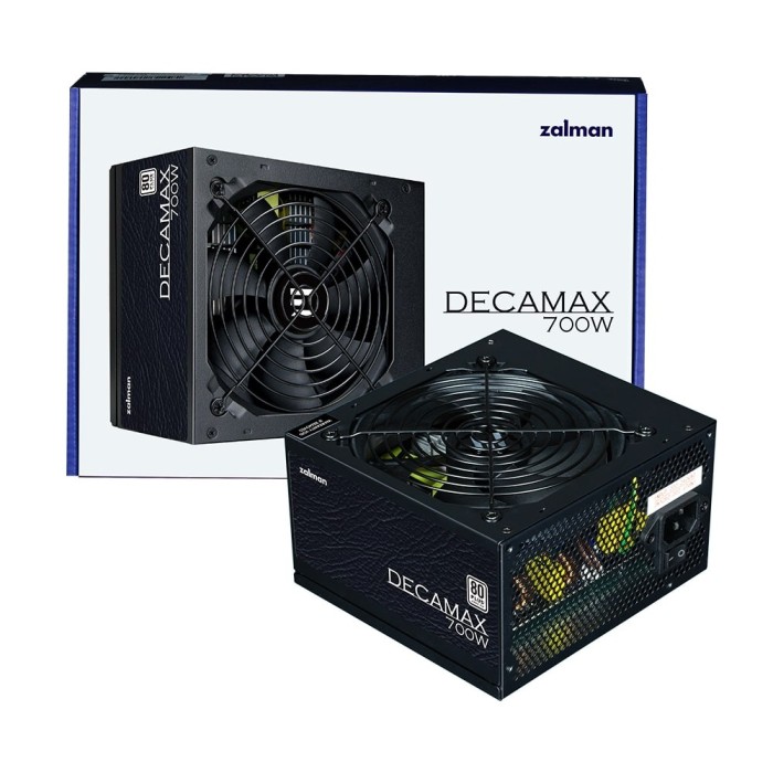 Блок живлення Zalman Decamax (700W) 85%, 80 Plus, 120мм, 1xMB 24pin(20+4), 1xCPU 8(4+4)+4pin, 3xMolex, 6xSATA, 4xPCIe 8pin(6+2) (ZM700-LX3)