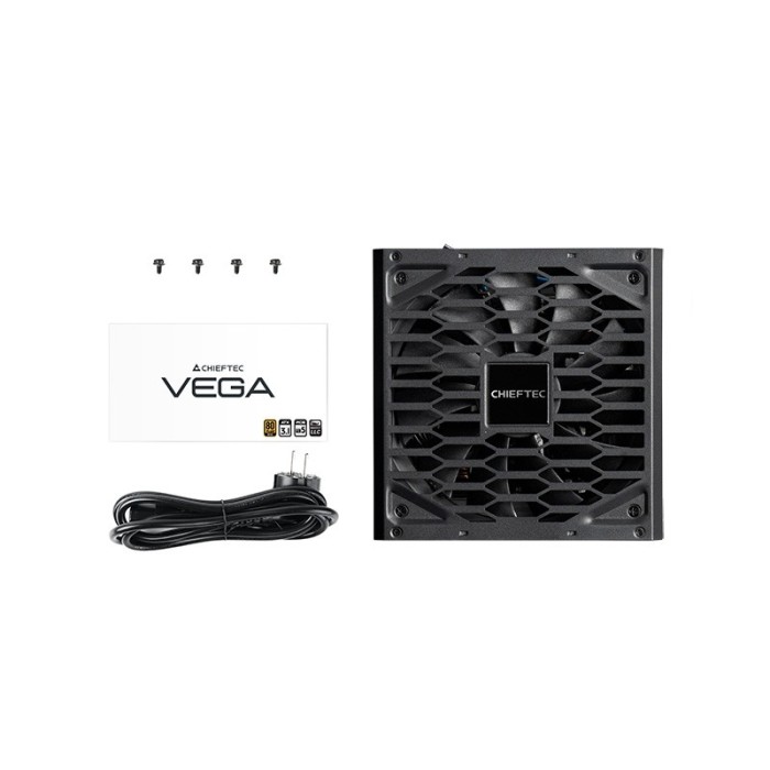 Блок живлення CHIEFTEC Vega (850W), >90%, 80+ Gold, 135мм FDB, 1xMB 24pin(20+4), 2xCPU 8pin(4+4), 3xMolex, 6xSATA, 4xPCIe 8pin(6+2), 1xPCIe GEN5 16pin (PPG-850-S)