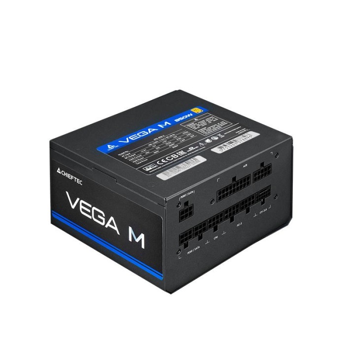 Блок живлення CHIEFTEC Vega M (750W), >90%, 80+ Gold, 135мм FDB, 1xMB 24pin(20+4), 2xCPU 8pin(4+4), 3xMolex, 6xSATA, 4xPCIe 8pin(6+2), 1xPCIe GEN5 16pin, Fully Modular (PPG-750-C)