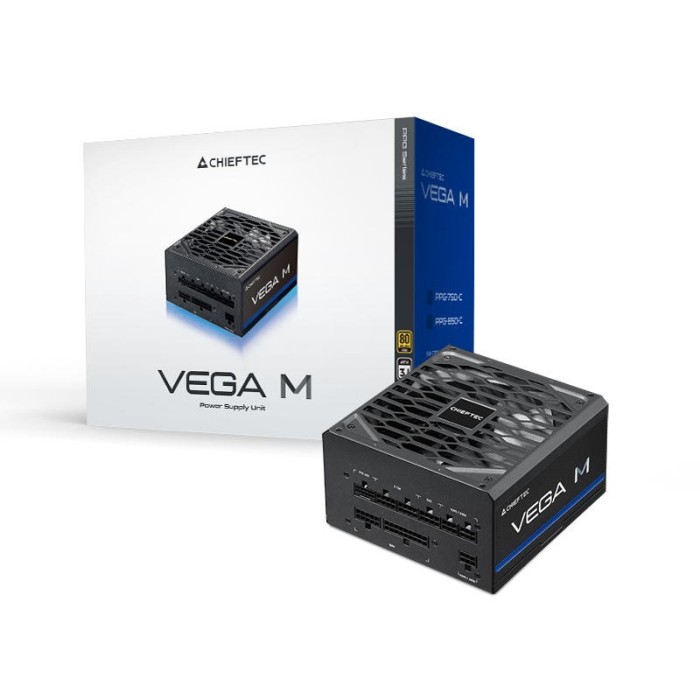 Блок живлення CHIEFTEC Vega M (750W), >90%, 80+ Gold, 135мм FDB, 1xMB 24pin(20+4), 2xCPU 8pin(4+4), 3xMolex, 6xSATA, 4xPCIe 8pin(6+2), 1xPCIe GEN5 16pin, Fully Modular (PPG-750-C)