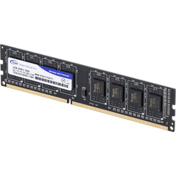 Оперативна пам'ять Team Group 4 GB DDR3 1600 MHz (TED34G1600C1101)
