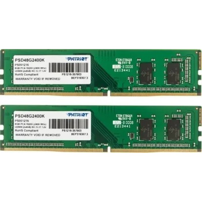 Оперативна пам'ять PATRIOT 8 GB (2x4GB) DDR4 2400 MHz (PSD48G2400K)