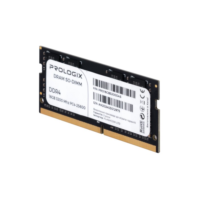 Оперативна пам'ять для ноутбуків Prologix 8 GB SO-DIMM DDR4 3200 MHz (PRO8GB3200D4S)