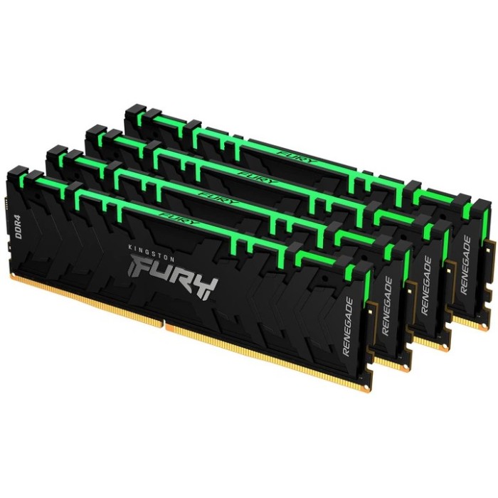 Комплект оперативної пам`яті Kingston Fury DDR4-3200 32768 MB PC4-25600 (Kit of 4x8192) Renegade RGB Black (KF432C16RBAK4/32)