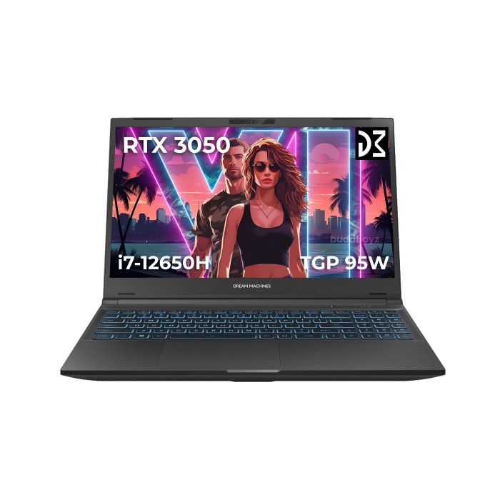 Ноутбук Dream Machines RG3050-15 15.6FHD IPS, Intel i7-12650H, 32GB, F1TB, NVD3050-4, DOS, чорний (RG3050-15UA62)