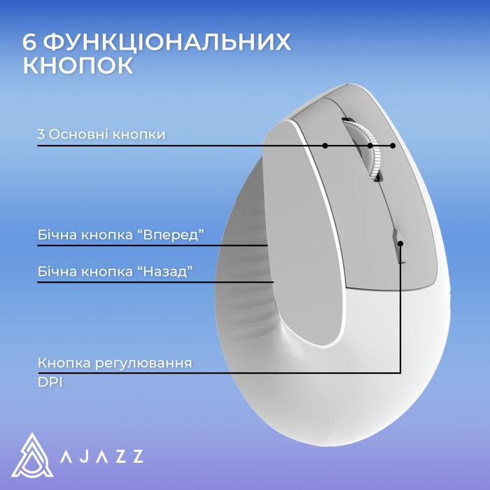 Бездротова миша Ajazz i300 White (i300-W) (i300-W)