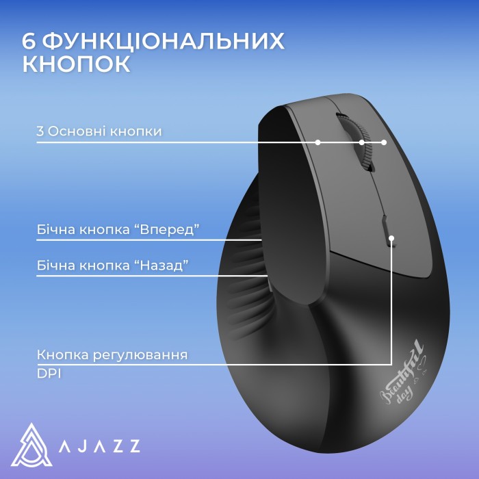 Бездротова миша Ajazz i300 Black (i300-B) (i300-B)