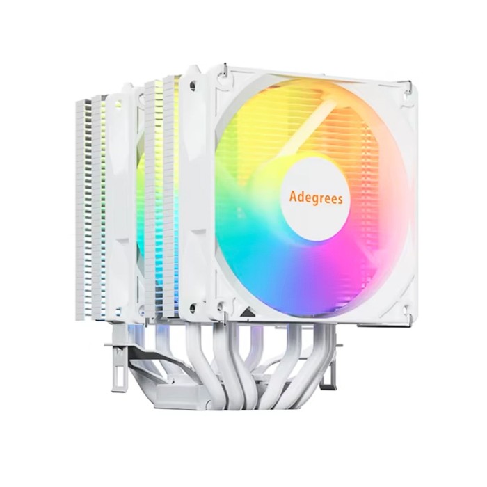 Кулер процесорний Adegrees A6 2FAN White RGB (s 1700, 1200, 1150, AM5, AM4) (Adegrees A6 2FAN White RGB)