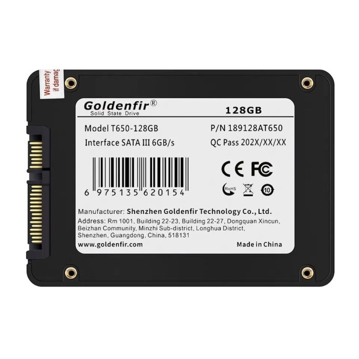 SSD-накопичувач Goldenfir 128 GB SATAIII 2.5 (Goldenfir T650 SSD 128 ГБ 2.5)