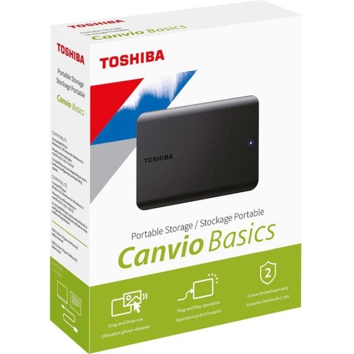 Жорсткий диск Toshiba Canvio Basics 1TB 2.5` USB 3.2 External Black (HDTB510EK3AA)