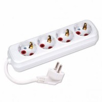 Подовжувач на 4 розетки з заземленням, 3 м, білий (200-403-401-1)