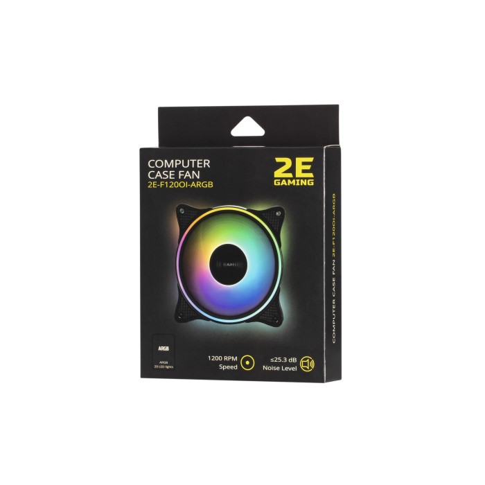 Корпусний вентилятор 2E GAMING 120мм, 1200rpm, 3pin, 3pin +5VARGB, чорний (F120OI-ARGB)