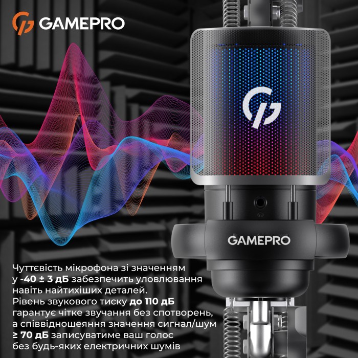 Конденсаторний USB мікрофон з пантографом GamePro (UGM145B) (UGM145B)