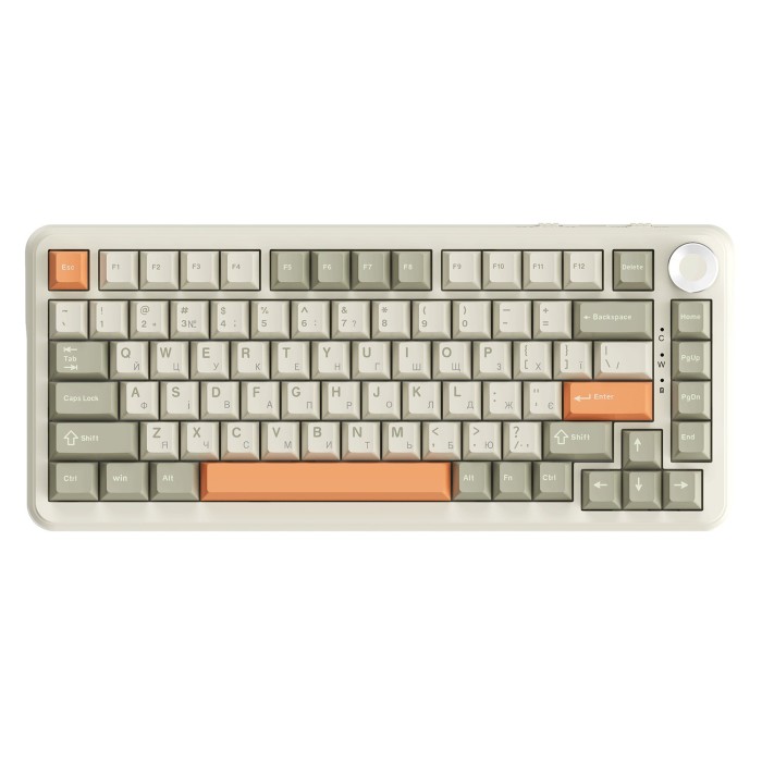 Бездротова механічна клавіатура Ajazz AK820 MAX Flying Fish Switch Retro Colour - 8000 mAh (AK820MAX (AK820MAX-FF-R)