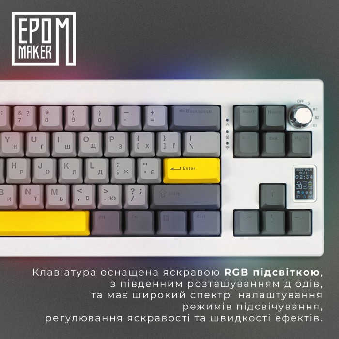 Клавіатура механічна бездротова EPOMAKER Shadow-X Mulan White (SHX-W-M) (SHX-W-M)