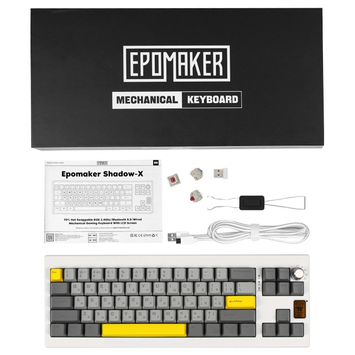 Клавіатура механічна бездротова EPOMAKER Shadow-X Mulan White (SHX-W-M) (SHX-W-M)