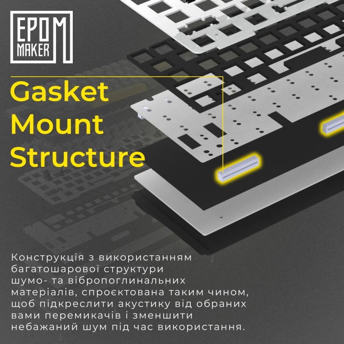 Клавіатура механічна бездротова EPOMAKER Shadow-X Mulan White (SHX-W-M) (SHX-W-M)