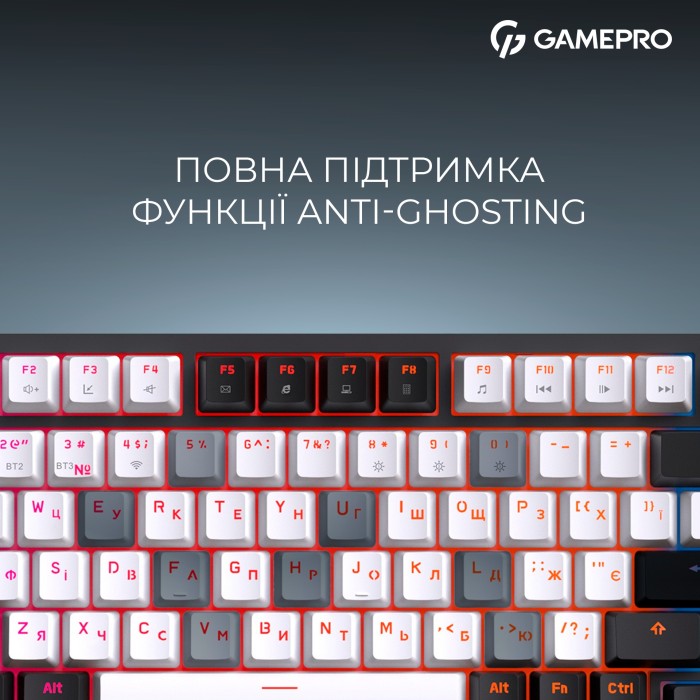 Бездротова механічна клавіатура GamePro Asgard Valhalla (MK160B Pro) 75% QLAB orange switches (MK160B Pro)