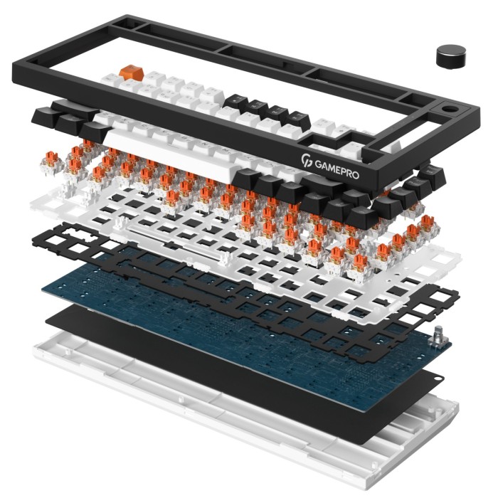 Бездротова механічна клавіатура GamePro Asgard Valhalla (MK160B Pro) 75% QLAB orange switches (MK160B Pro)
