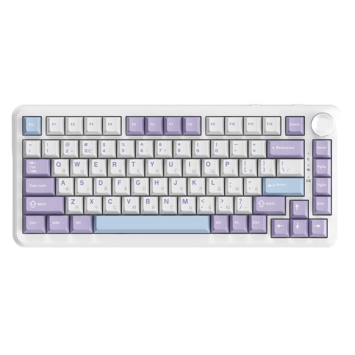 Ігрова механічна клавіатура Ajazz AK820 MAX Magnetic switches-Purple-White-Blue-RGB (AK820MAX-WM-PWB)