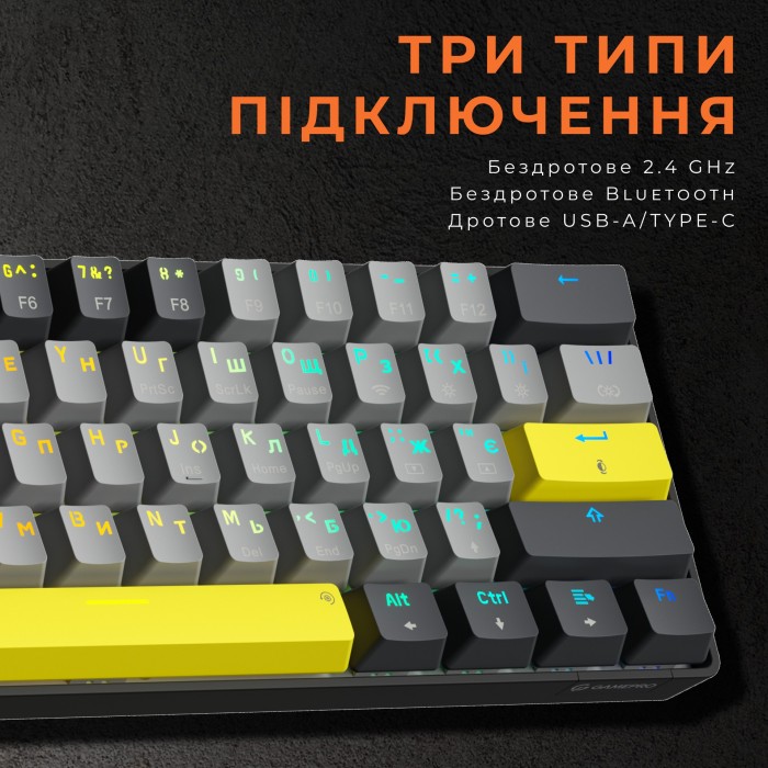 Клавіатура механічна бездротова GamePro Asgard Fenrir (MK130G Pro) (MK130G Pro)