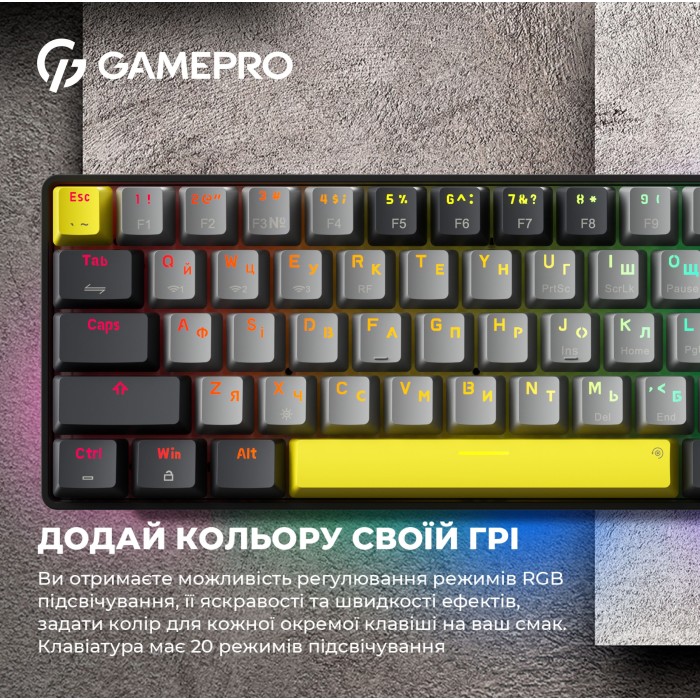 Клавіатура механічна бездротова GamePro Asgard Fenrir (MK130G Pro) (MK130G Pro)