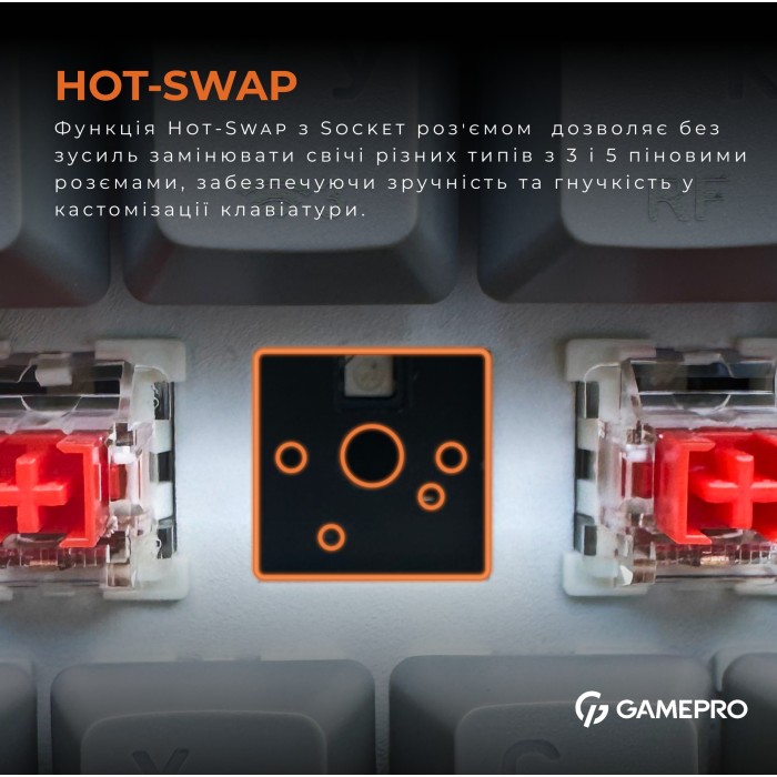 Клавіатура механічна бездротова GamePro Asgard Fenrir (MK130G Pro) (MK130G Pro)