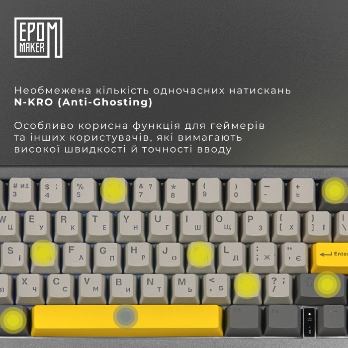 Клавіатура механічна бездротова EPOMAKER EK68 Budgerigar V2 Black (EK68-B-BV2) (EK68-B-BV2)