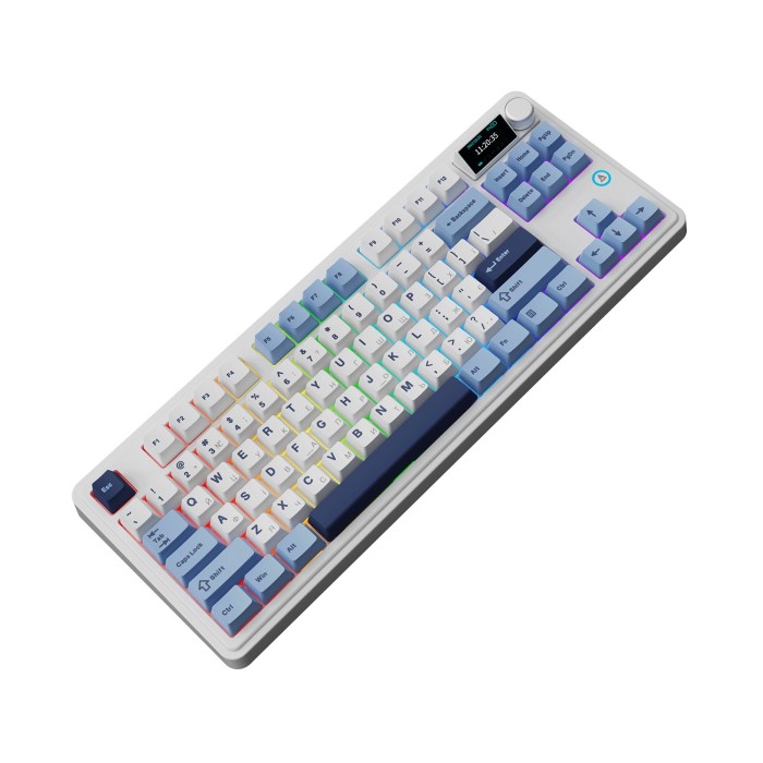 Клавіатура механічна бездротова Ajazz AK870 PLUS Murad Switch RGB Wireless/Bluetooth/USB White (AK870-MU-BWD)