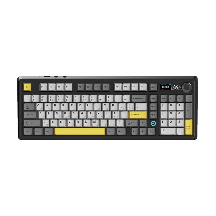 Бездротова механічна клавіатура Ajazz AK980 Clear Sky Switch Black-Gray-Yellow (AK980-CS-BGY) (AK980-CS-BGY)