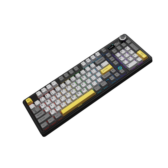 Бездротова механічна клавіатура Ajazz AK980 Clear Sky Switch Black-Gray-Yellow (AK980-CS-BGY) (AK980-CS-BGY)