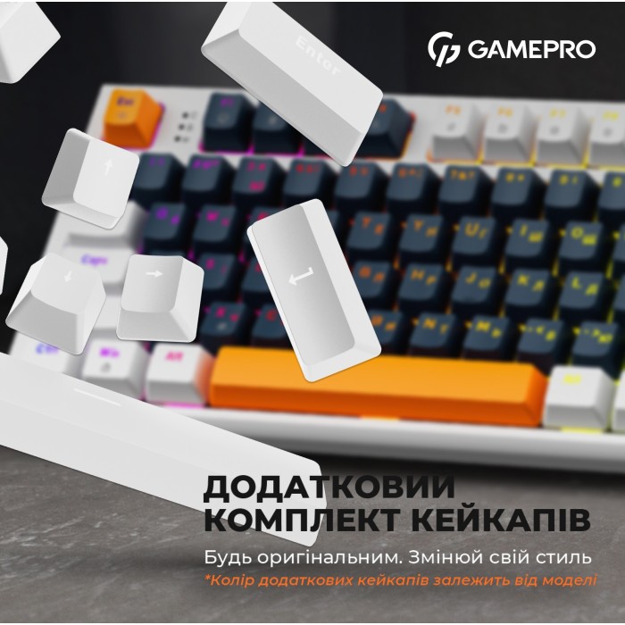 Дротова механічна клавіатура GamePro MK180W (Red) з Hot-Swap RGB White (MK180W)