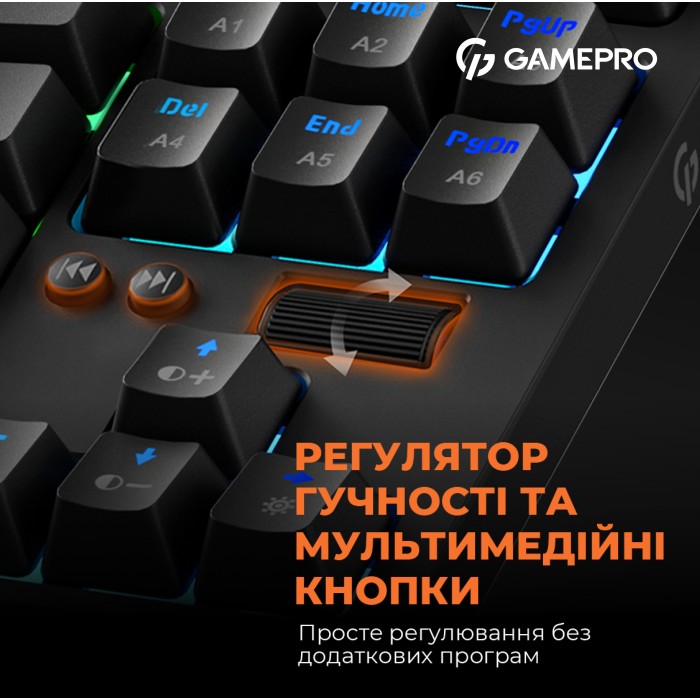 Дротова механічна клавіатура GamePro MK180B (Red) з Hot-Swap RGB Blac (MK180B)
