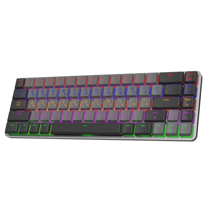 Бездротова механічна клавіатура GamePro MK122R Red Switch Low Profile Wireless Dark Gray (MK122R)