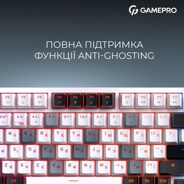 Бездротова механічна клавіатура GamePro Asgard Valhalla (MK160W Pro) 75% QLAB orange switches (MK160W Pro)